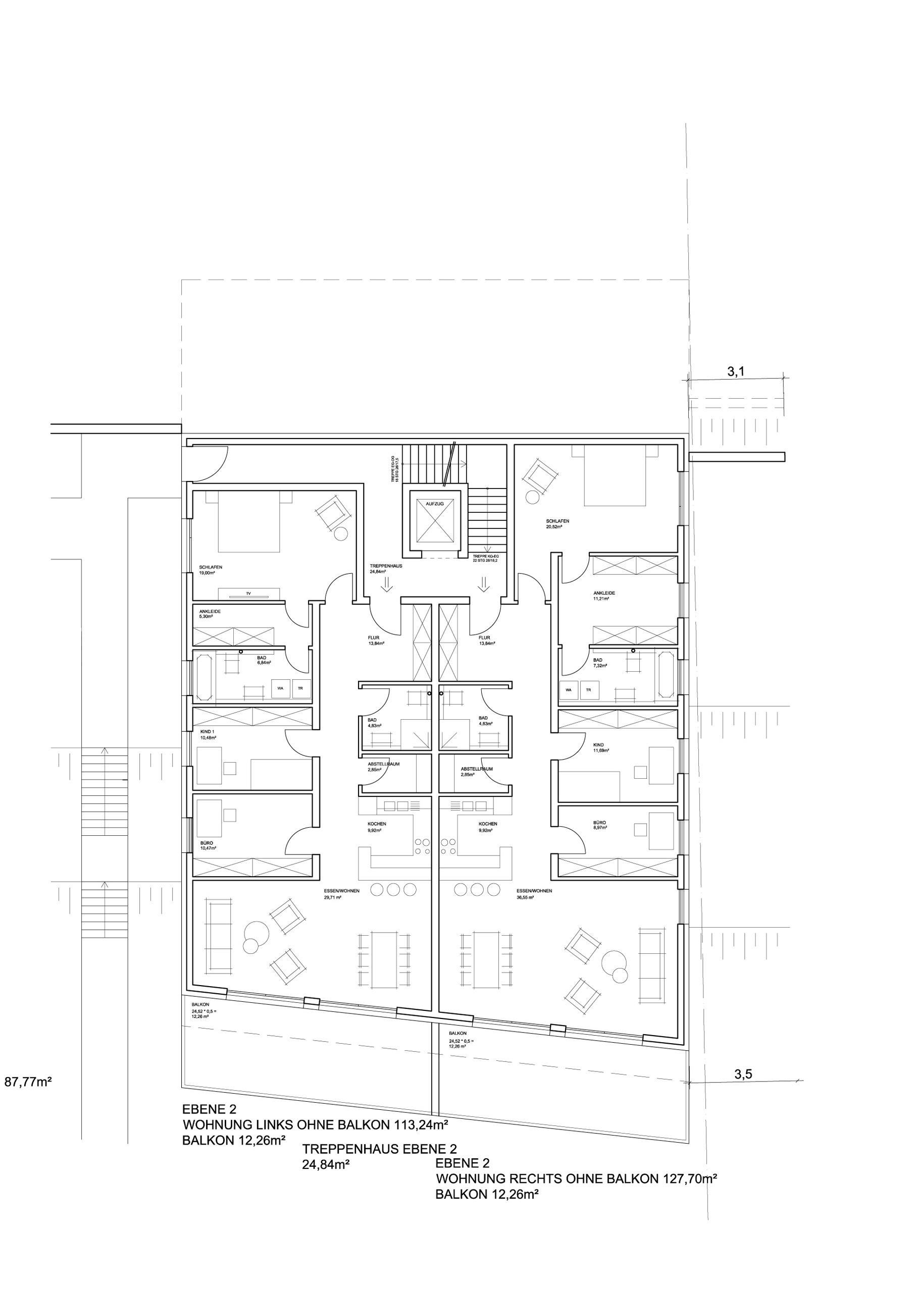 Haus 1 Ebene 2 – Grundriss