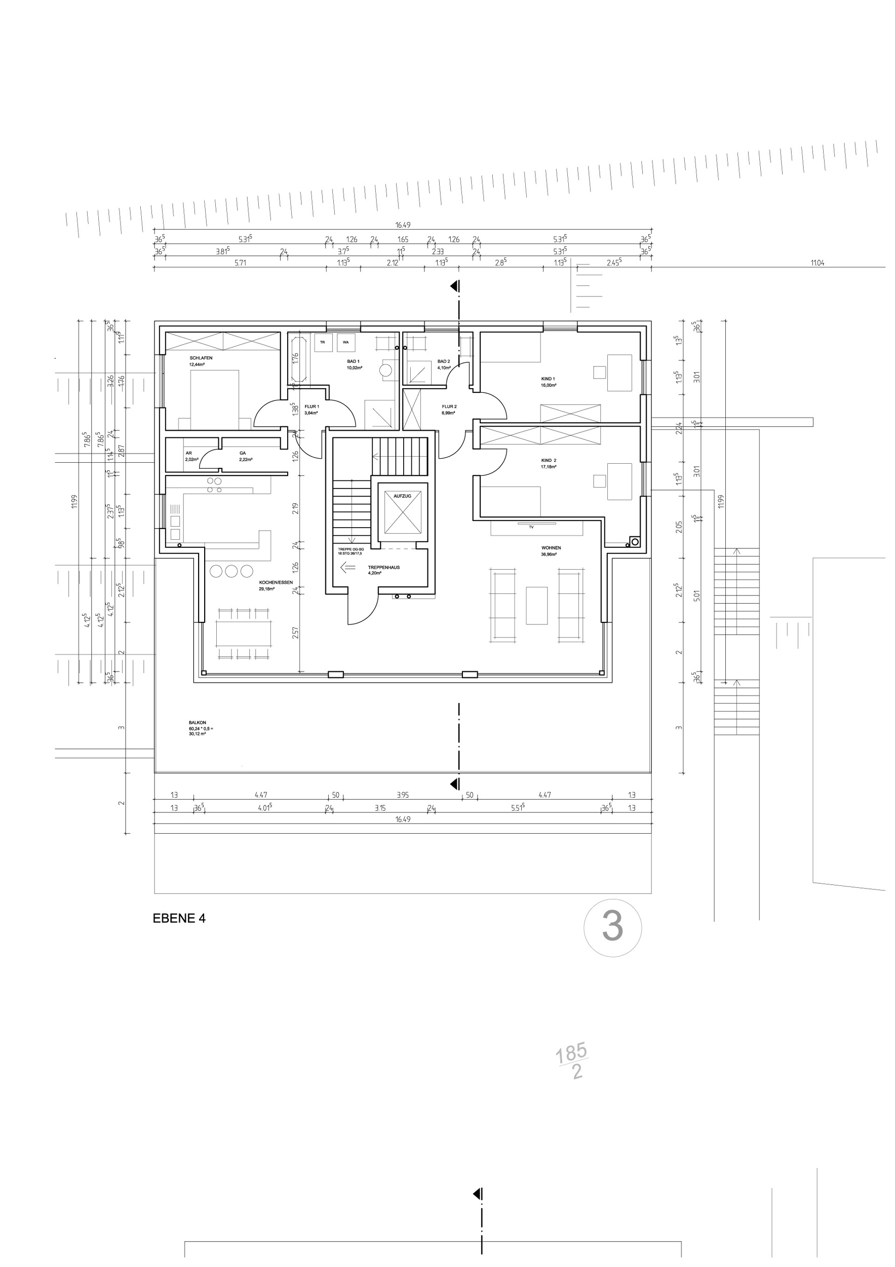 Haus 3 Ebene 4 – Grundriss