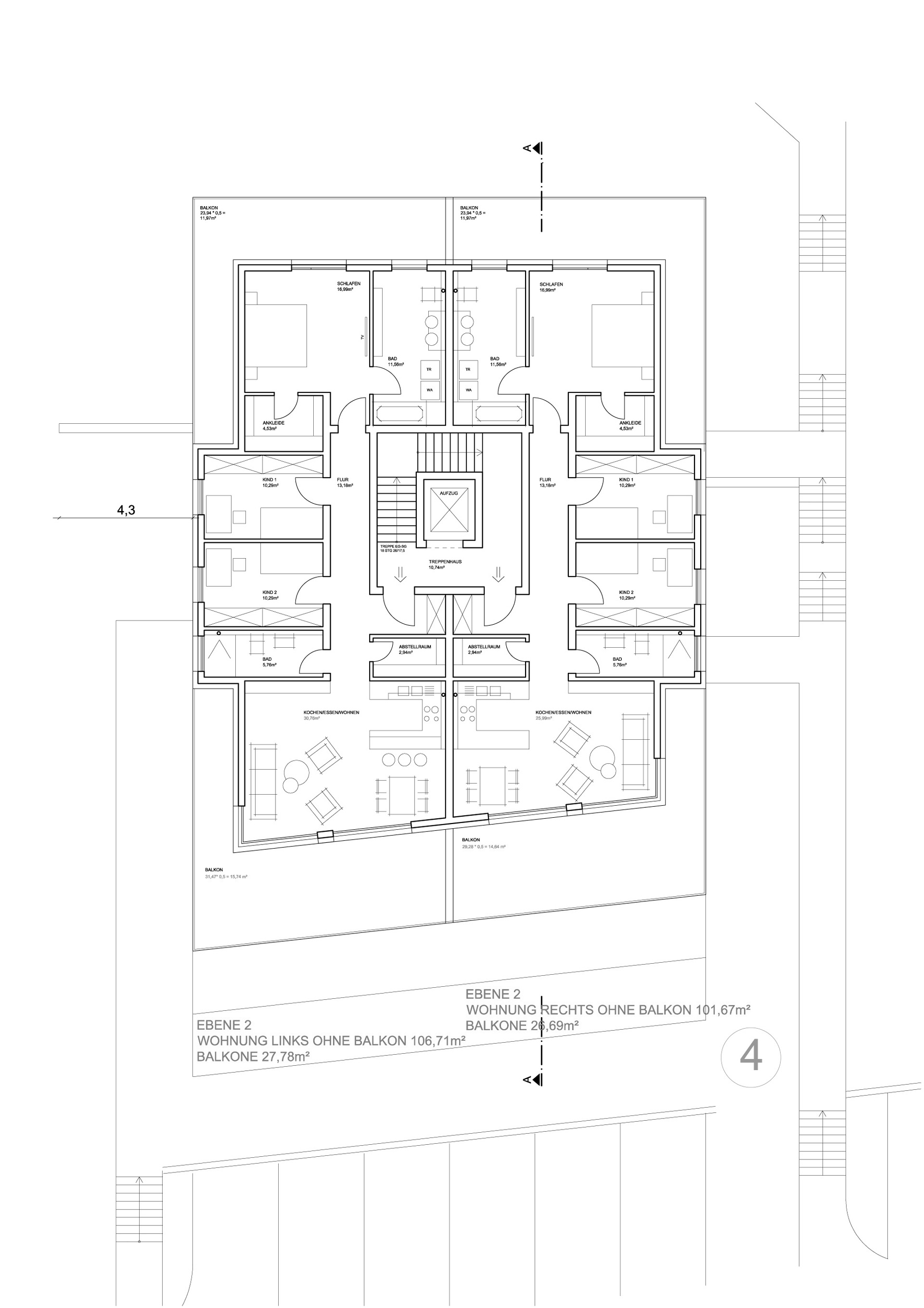 Haus 4 Ebene 2 – Grundriss